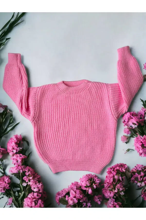 Unisex Baby Kids Knit Sweater Elastic Selanik Bicycle Collar 1-5 Years - 1