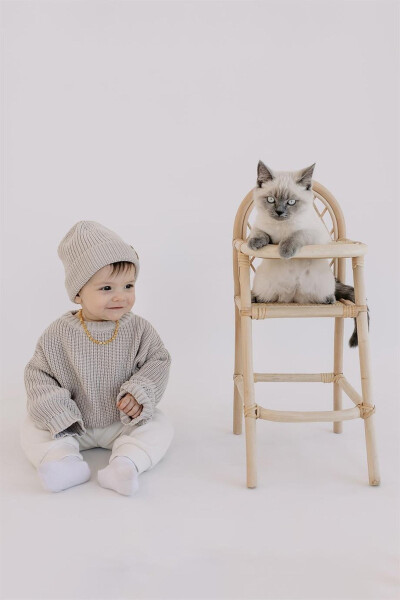 Unisex Baby Knit Sweater Beige Color - 1