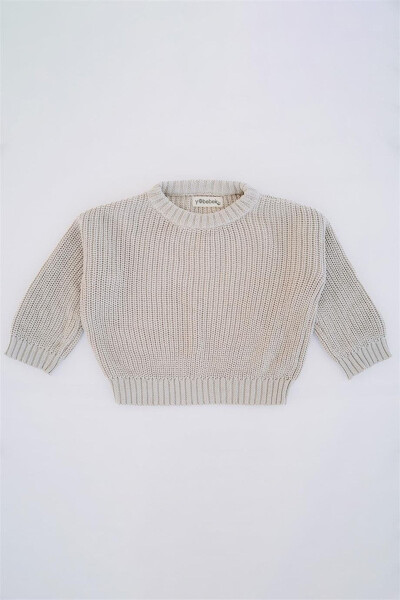 Unisex Baby Knit Sweater Beige Color - 4