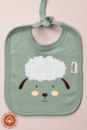 Unisex Baby Newborn Knitted Organic Cotton Animal Figured 0-3 Months Baby Bib 3-Piece Set - 4