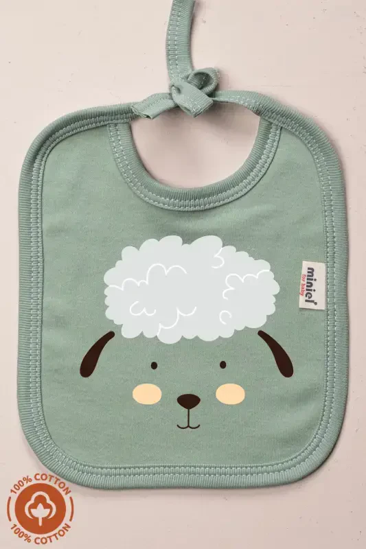 Unisex Baby Newborn Knitted Organic Cotton Animal Figured 0-3 Months Baby Bib 3-Piece Set - 4