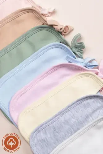 Unisex Baby Newborn Knitted Organic Cotton Animal Figured 0-3 Months Baby Bib 3-Piece Set - 5