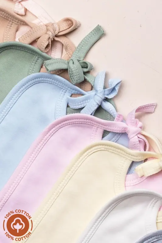 Unisex Baby Newborn Knitted Organic Cotton Elephant Print 0-3 Months Baby Bib 3-Piece Set - 5