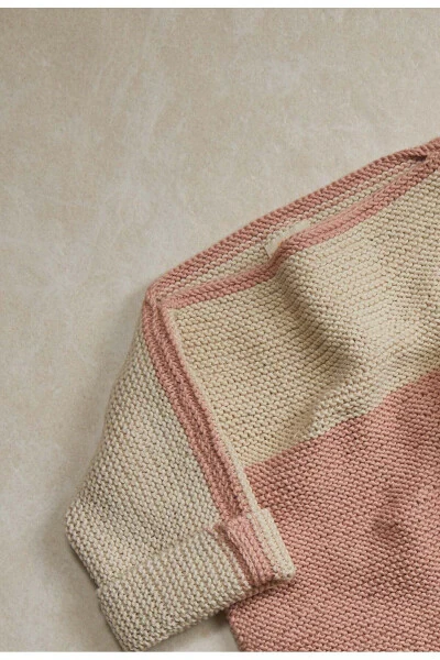 Unisex Baby Pink Ecru Sweater - 3