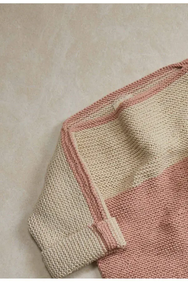 Unisex Baby Pink Ecru Sweater - 3