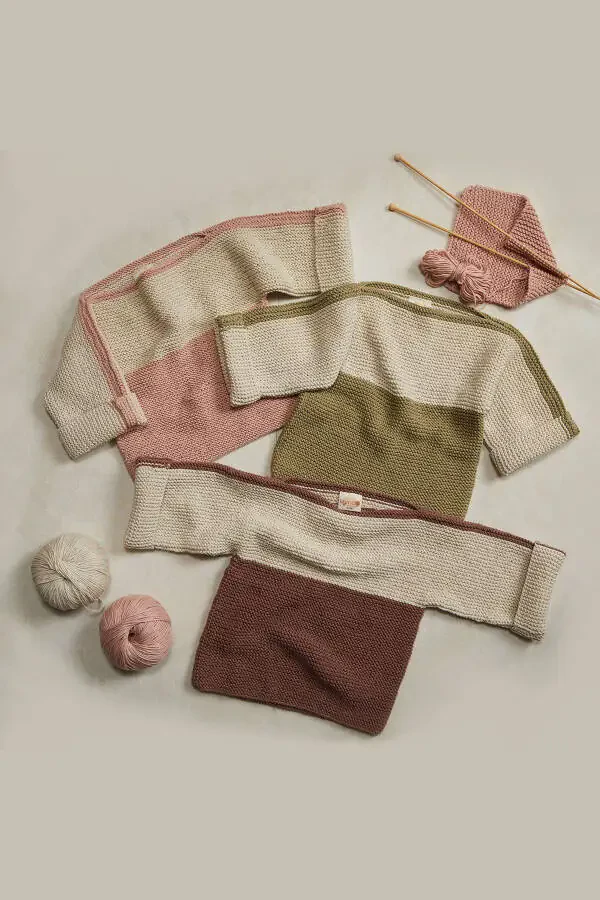 Unisex Baby Pink Ecru Sweater - 4