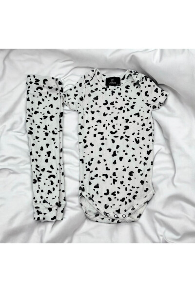 Unisex Baby Printed Snap Body and Pants Set - 3