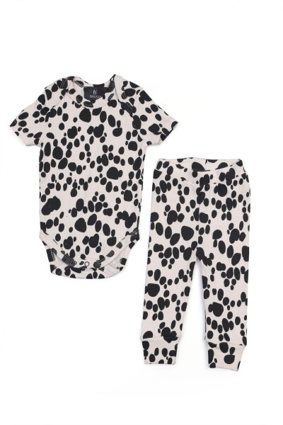 Unisex Baby Printed Snap Button Bodysuit and Pants Set - 5