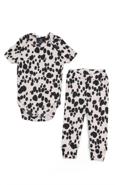 Unisex Baby Printed Snap Button Bodysuit and Pants Set - 4