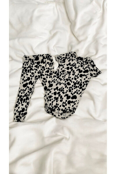 Unisex Baby Printed Snap Button Bodysuit and Pants Set - DİVİSTA (1)