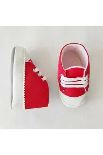 Unisex Baby Red Shoe-RED - BEBEKMAĞAZAM (1)