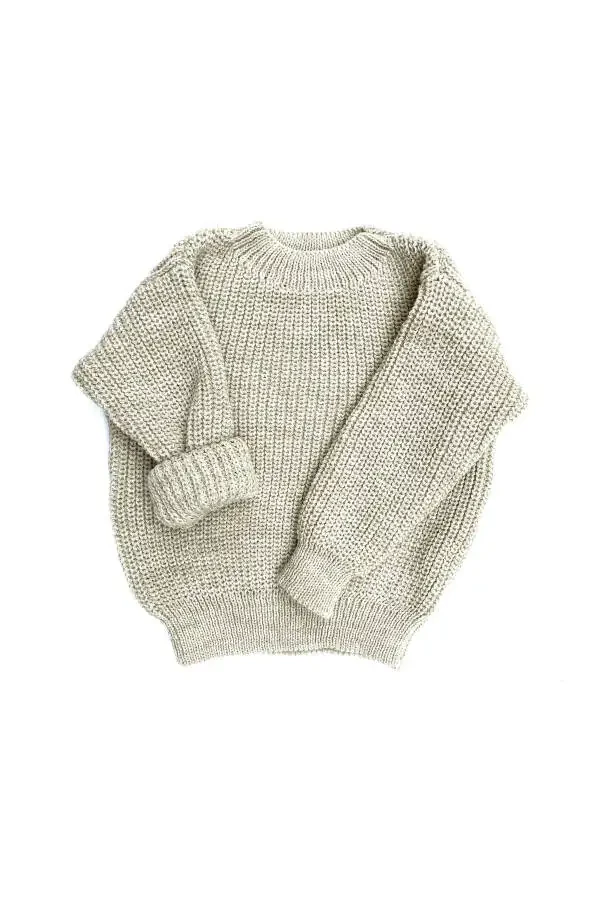 Unisex Baby Toddler Oversize Knit Sweater with Bicycle Collar - 4