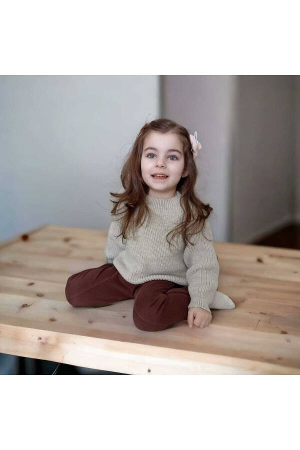 Unisex Baby Toddler Oversize Knit Sweater with Bicycle Collar - 1