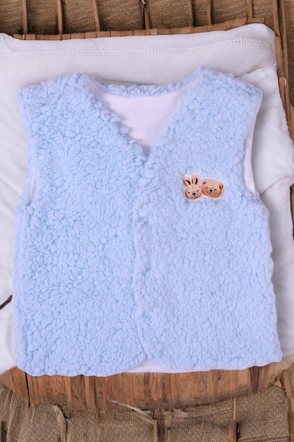 Unisex baby vest, bear and bee embroidery, Welsoft outer, padded. - 4