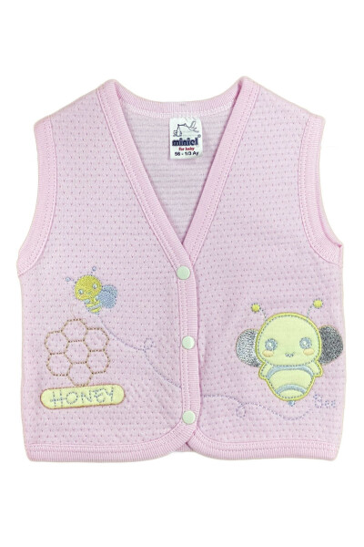 Unisex Baby Vest Set, 3-piece, Quilted, Bee Embroidery, Organic Cotton, 3-6-9 Months - 7