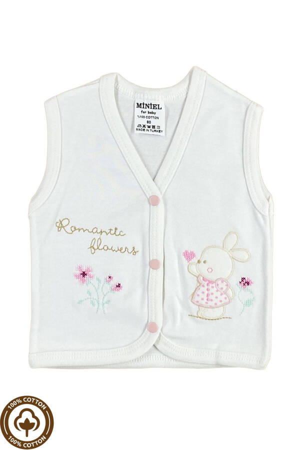 Unisex Baby Vest Set, Organic Cotton, Canvas Rabbit Embroidery, 3-6-9 Months, 3 Pack - 7