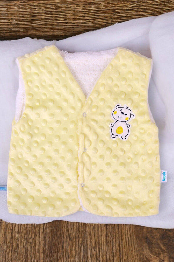 Unisex baby vest with polar lining and welsoft outer layer, featuring a bear embroidery - 1