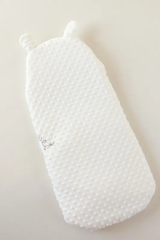 Unisex Baby White Cute Topitos Embroidered Velboa Swaddle - 4