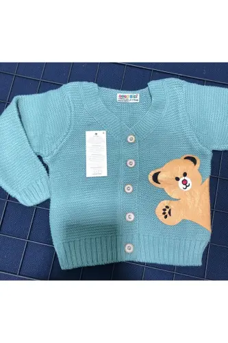 Unisex Bear Button Cardigan for Baby Girls and Boys - TINITINS (1)