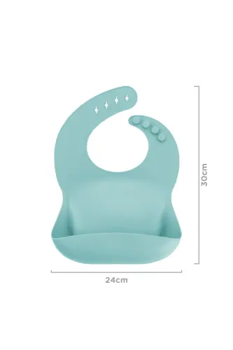 Unisex Bebek Basic Silikon Önlük Aqua Green - 4