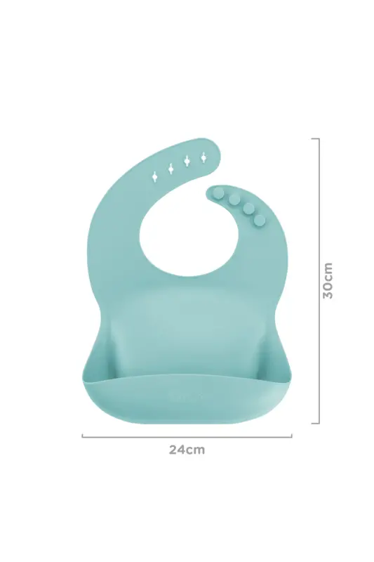 Unisex Bebek Basic Silikon Önlük Aqua Green - 4
