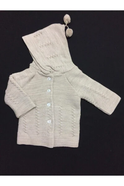 Unisex Bebek Ekru Hırka Mont Bebek Üst Giyim Hırka Mont - BABYİBO (1)