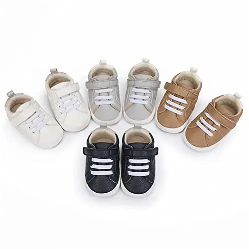 Unisex Baby Boys Girls High-Top Ankle Sneakers Soft Rubber Sole Infant Crib Shoes Toddler First Walkers - 3