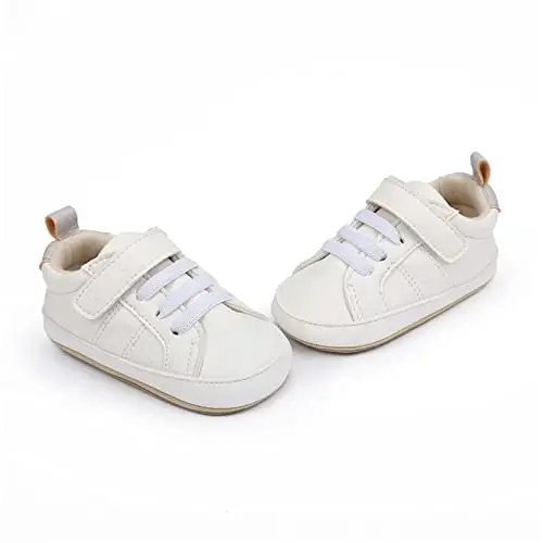Unisex Baby Boys Girls High-Top Ankle Sneakers Soft Rubber Sole Infant Crib Shoes Toddler First Walkers - 5
