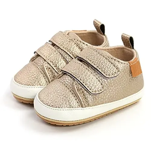 Unisex Baby Boys Girls High-Top Ankle Sneakers Soft Rubber Sole Infant Crib Shoes Toddler First Walkers 
