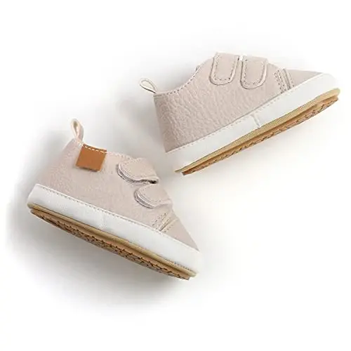 Unisex Baby Boys Girls High-Top Ankle Sneakers Soft Rubber Sole Infant Crib Shoes Toddler First Walkers - 6