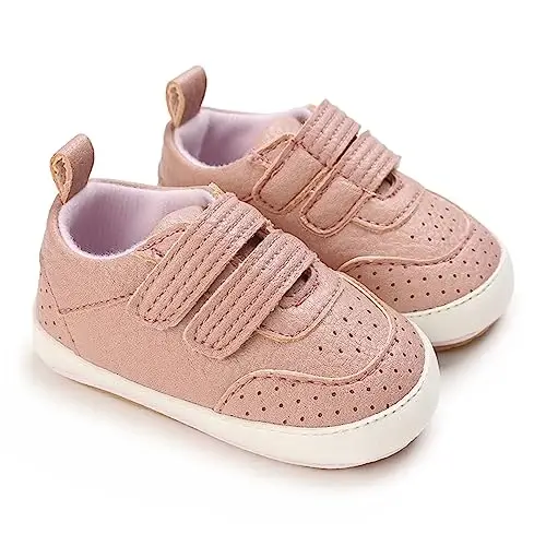 Unisex Baby Boys Girls High-Top Ankle Sneakers Soft Rubber Sole Infant Crib Shoes Toddler First Walkers - 5