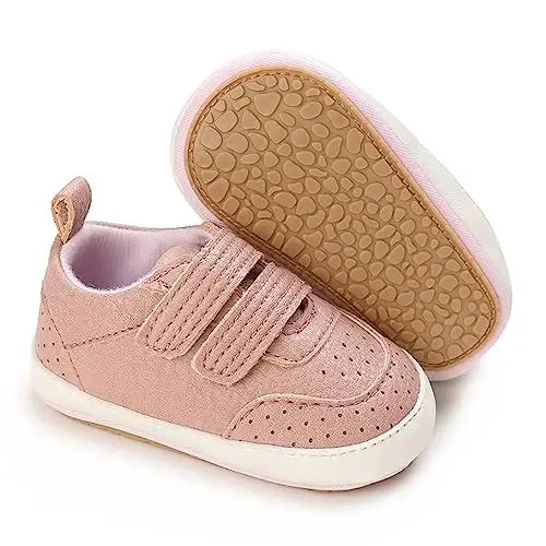 Unisex Baby Boys Girls High-Top Ankle Sneakers Soft Rubber Sole Infant Crib Shoes Toddler First Walkers 