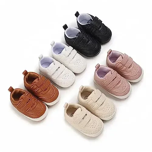 Unisex Baby Boys Girls High-Top Ankle Sneakers Soft Rubber Sole Infant Crib Shoes Toddler First Walkers - 2