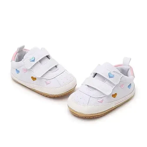 Unisex Baby Boys Girls High-Top Ankle Sneakers Soft Rubber Sole Infant Crib Shoes Toddler First Walkers - 5