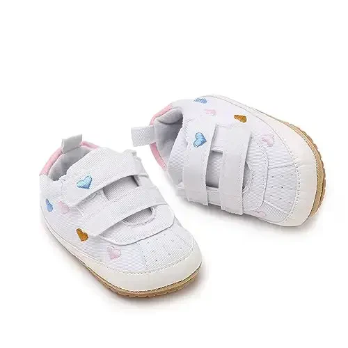 Unisex Baby Boys Girls High-Top Ankle Sneakers Soft Rubber Sole Infant Crib Shoes Toddler First Walkers - 7