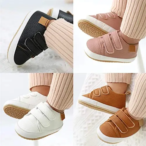 Unisex Baby Boys Girls High-Top Ankle Sneakers Soft Rubber Sole Infant Crib Shoes Toddler First Walkers - 2