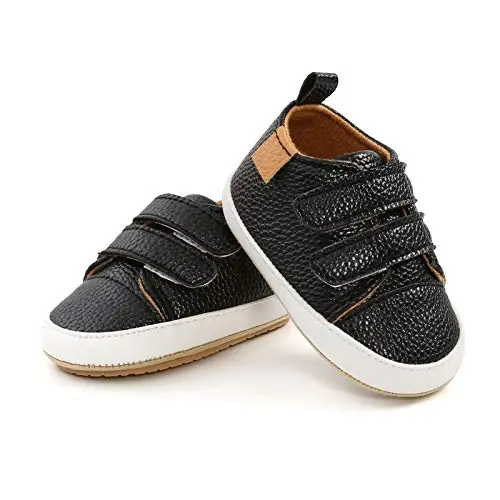 Unisex Baby Boys Girls High-Top Ankle Sneakers Soft Rubber Sole Infant Crib Shoes Toddler First Walkers - 5