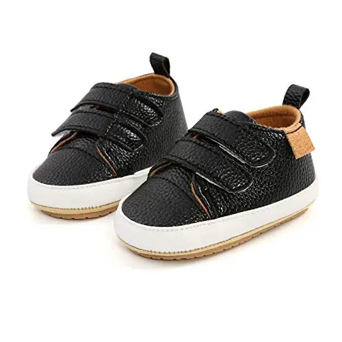 Unisex Baby Boys Girls High-Top Ankle Sneakers Soft Rubber Sole Infant Crib Shoes Toddler First Walkers - 6