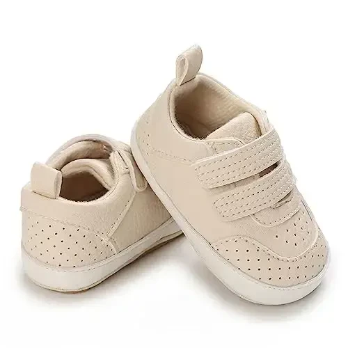 Unisex Baby Boys Girls High-Top Ankle Sneakers Soft Rubber Sole Infant Crib Shoes Toddler First Walkers - 6