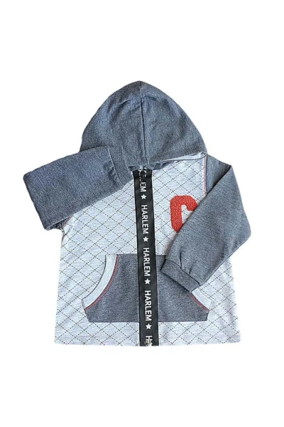 Unisex Bebek Gri Kapüşonlu Ceket - CARAMELL