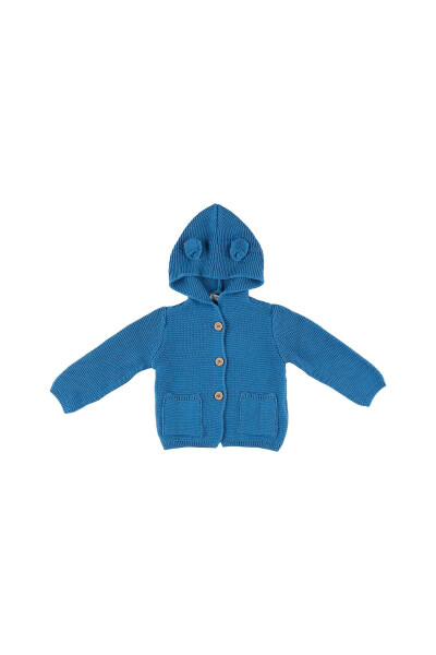 Unisex Bebek Indigo Triko Hırka - 9