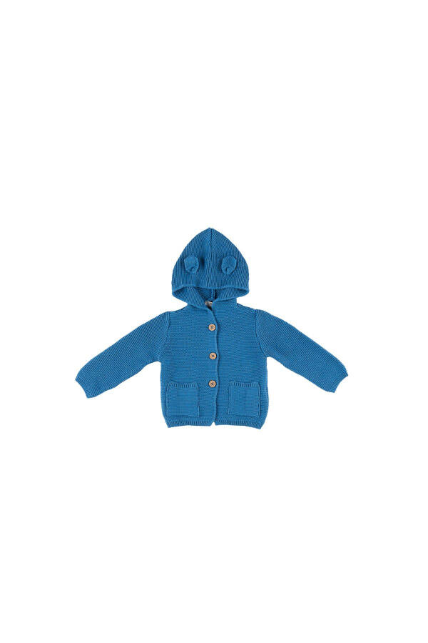 Unisex Bebek Indigo Triko Hırka - 5