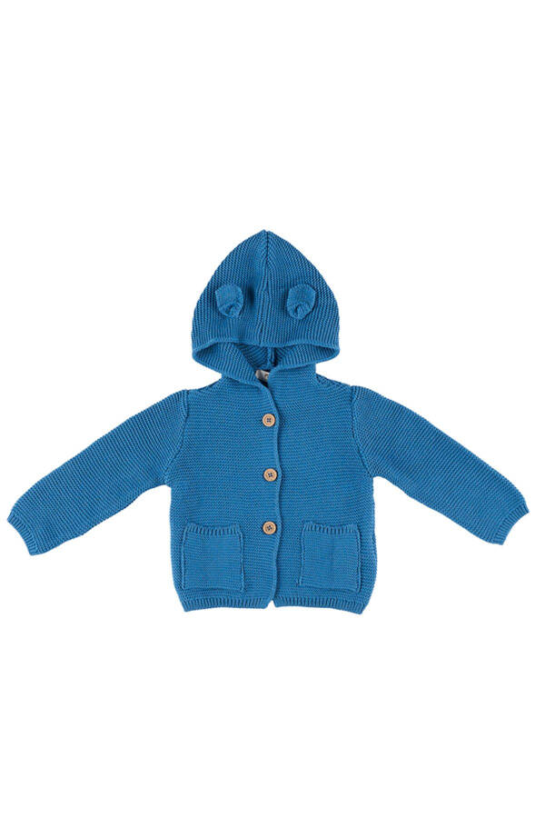 Unisex Bebek Indigo Triko Hırka - 1