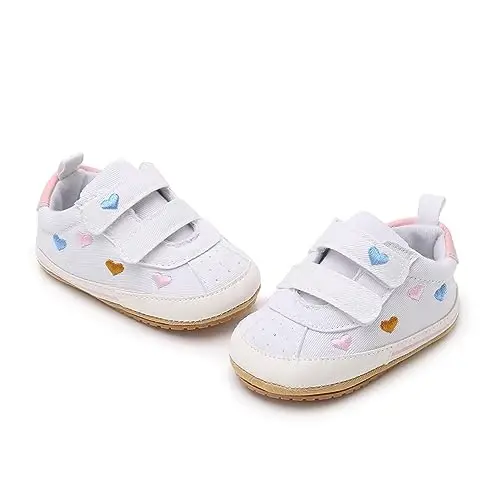 Unisex Baby Boys Girls High-Top Ankle Sneakers Soft Rubber Sole Infant Crib Shoes Toddler First Walkers - 5