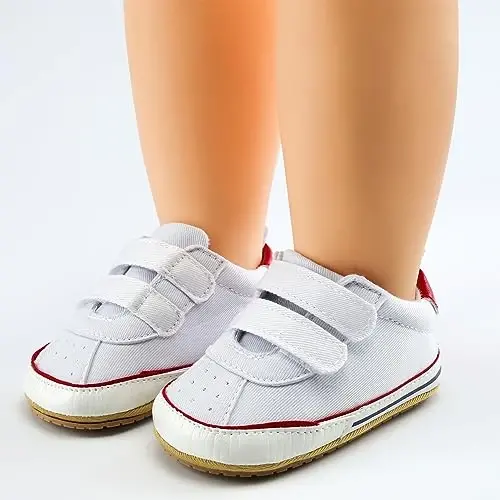 Unisex Baby Boys Girls High-Top Ankle Sneakers Soft Rubber Sole Infant Crib Shoes Toddler First Walkers - 3