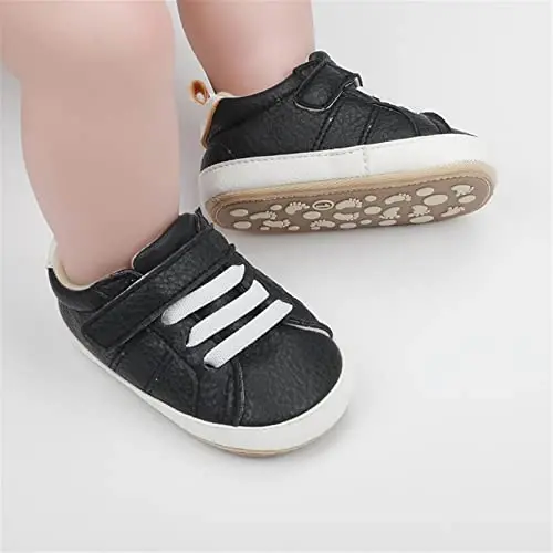 Unisex Baby Boys Girls High-Top Ankle Sneakers Soft Rubber Sole Infant Crib Shoes Toddler First Walkers - 2