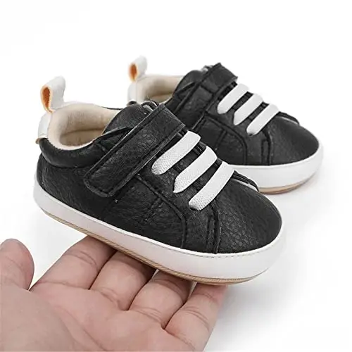 Unisex Baby Boys Girls High-Top Ankle Sneakers Soft Rubber Sole Infant Crib Shoes Toddler First Walkers - 4