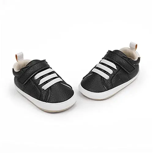 Unisex Baby Boys Girls High-Top Ankle Sneakers Soft Rubber Sole Infant Crib Shoes Toddler First Walkers - 5
