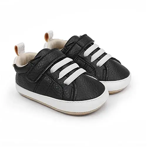 Unisex Baby Boys Girls High-Top Ankle Sneakers Soft Rubber Sole Infant Crib Shoes Toddler First Walkers - 6