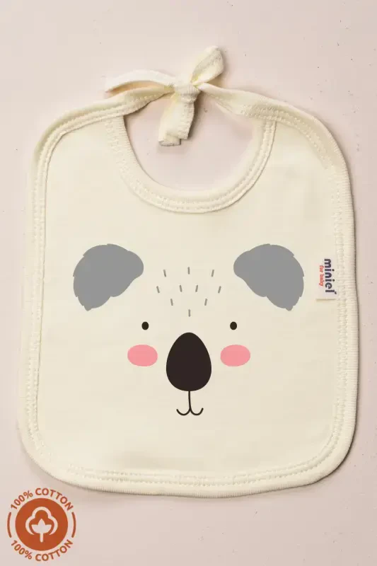 Unisex Bebek Yenidoğan Penye Organik Pamuklu Hayvan Figürlü 0-3 Ay Bebek Önlüğü 3'Lü Set - 3